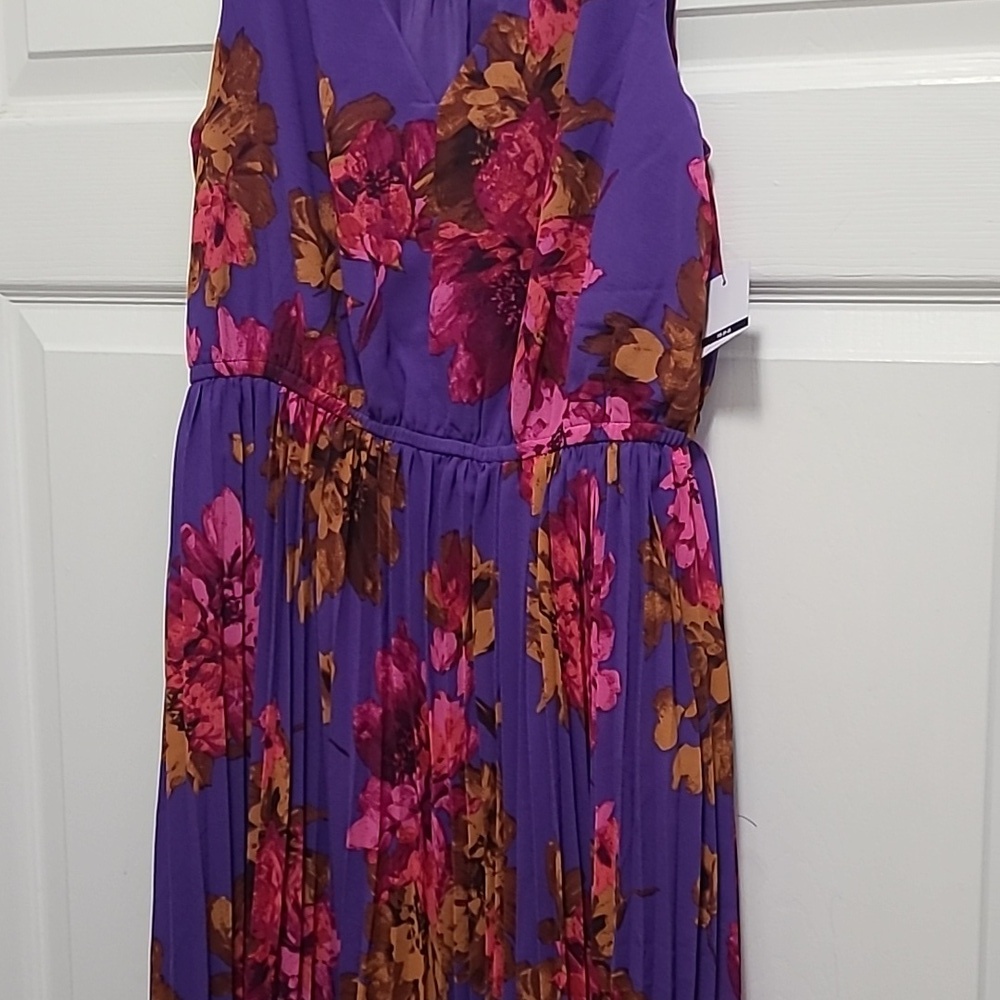 Sofia Vergara Women's Colorful Floral‎ Print Satin Midi Maxi Dress - Picture 9 of 16